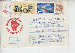 BULGARIA  1983 - IP Raccomandato Con Integrazione Francobolli  Per La Germania - Lettres & Documents