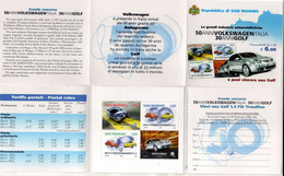 REPUBBLICA DI SAN MARINO 2004 LE GRANDI INDUSTRIE AUTOMOBILISTICHE VOLKSWAGEN GOLF LIBRETTO BOOKLET NUOVO UNUSED MNH - Booklets