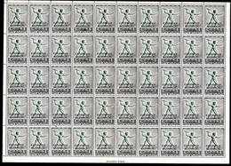 379,GREECE.ALBANIA.N.EPIRUS,1940 20 L. ZEUS,MNH SHEET OF 50.FOLDED VERTICALLY,WILL BE SHIPPED FOLDED - Epirus & Albanie