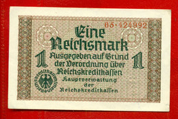 GERMANY LATVIA OCCUPIED TERRITORIES WWll 1 REICHSMARK 1940-45 P R136a AUNC 300 - 2° Guerre Mondiale
