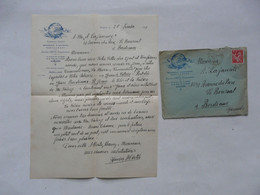 VIEUX PAPIERS - DOCUMENT COMMERCIAL (Lettre + Enveloppe) : BRASSERIE ALSACIENNE RESTAURANT - Xavier HIRTH - ANGERS 1941 - 1900 – 1949