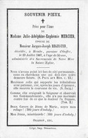 OUFFET ..-- Mme Julie MERCIER , épouse De Mr Jacques REGINSTER , Née En 1817 , Décédée En 1867 à HEMBE . - Ouffet