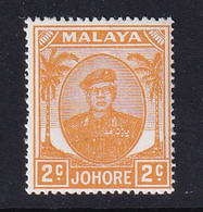 Malaya - Johore: 1949/55   Sultan Ibrahim    SG134a    2c   Orange-yellow   MH - Johore