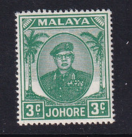 Malaya - Johore: 1949/55   Sultan Ibrahim    SG135    3c   Green   MH - Johore