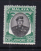 Malaya - Johore: 1949/55   Sultan Ibrahim    SG141    20c   Black & Green  MH - Johore