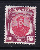 Malaya - Johore: 1949/55   Sultan Ibrahim    SG143    40c     MH - Johore
