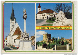 HORN Waldviertel Kirche Mit Mariensäule Wehrturm Löwe Gelaufen - Horn