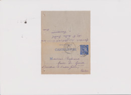 CARTES LETTRES ENTIER TYPE MERCURE 1c Pour Mr RABEAUX MAIRE DE GUISE  DIRECTEUR DE L'USINE GODIN (AISNE ) 1940 - Cartes-lettres