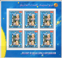 Astronauten Yemen 874B Im 6-Kleinbogen ** 6€ Raumflug Gemini 5 History 1965 Sheet S/s Space History Exploration Sheetlet - USA