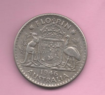 AUSTRALIA - 1 FLORIN 1946 PLATA - Autres & Non Classés