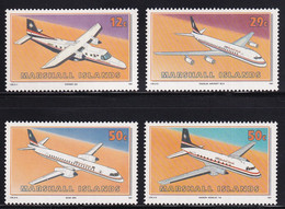 MiNr. 372 - 375  Marshall-Inseln1991, Flugzeuge Der Luftfahrtsgesellschaft „Air Marshall Islands“ Postfrisch/**/MNH - Airplanes