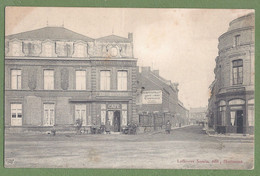 CPA  - NORD - AULNOYE - PLACE ET RUE DE LA GARE - Animation, Cafés, Publicités - édition Laffineur Samin / - Aulnoye