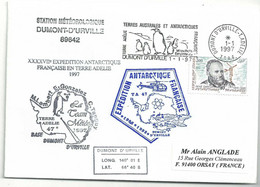YT 216 - René Garcia - Secap De Dumont D'Urville - Terre Adélie - 01/01/1997 - FDC - Manchots Empereurs - Covers & Documents
