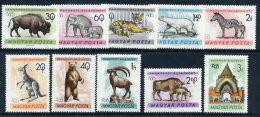 HUNGARY 1961  Budapest Zoo Set MNH / **.  Michel 1727-36 - Unused Stamps