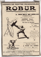 RARE PUB SUR PAPIER - 1907 - ROBUR - VERRES DE MONTRES INCASSABLES - ASNIERES - SEINE - VINTAGE - Montres Anciennes