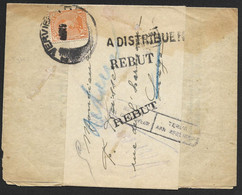 135 Sur Bande Journaux Oblit. Verviers 1919 + A Distribuer + Rebut + Retour à L'envoyeur (Lot 872) - Noodstempels (1919)