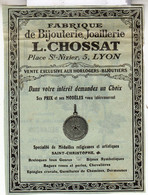 RARE PUB SUR PAPIER - 1912 - FABRIQUE DE BIJOUX - L. CHOSSAT - LYON - VINTAGE - Anhänger