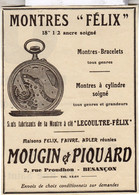 RARE PUB SUR PAPIER - 1912 - MONTRES FELIX - MOUGIN & PIQUARD - BESANCON - VINTAGE - Montres Anciennes