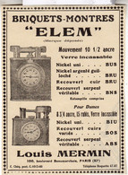 RARE PUB SUR PAPIER - 1912 - BRIQUETS-MONTRES - ELEM - LOUIS MERMIN - PARIS - VINTAGE - Autres & Non Classés