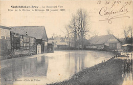 76-NEUFCHATEL-EN-BRAY- LE BOULEVARD VERT CRUE DE LA RIVIÈRE,  LA BETHUNE 24 JANVIER 1910 - Neufchâtel En Bray