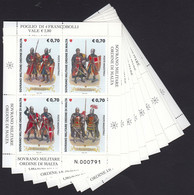 SMOM Sovrano Militare Ordine Di Malta 2013 / Costumes And Uniforms Of The Order / MNH Stamps Sheet 8 X - Malte (Ordre De)