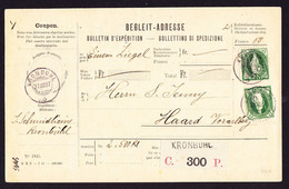 1897 Begleitadresse Aus Kronbühl Nach Haard, Vorarlberg. 25 Rp Grün, Eckzahn Mangel, Abnützung. - Covers & Documents