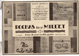 RARE PUB SUR PAPIER - 1907 - ROCHAS FILS ET MILLET - FABRIQUE DE JOAILLERIE - CHEVALIERES - BAGUES - VINTAGE - Anelli