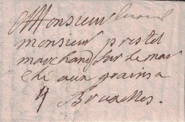 LUXEMBOURG - MARQUE MANUSCRITE "LUXEMB" - TAXE 4 POUR BRUXELLES - RARE LETTRE AVEC LONG TEXTE - DU 25 JUILLET 1737. - ...-1852 Voorfilatelie