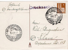 49655 - Bund - 1950 - 4Pfg. Bauten EF A. Drucks.-Kte. HAMBURG-KLEINFLOTTBEK - DEUTSCHES SPRINGDERBY -> Kleve - Ippica