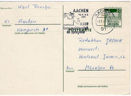 49660 - Bund - 1971 - 20Pfg. Gr.Bauten GA-Kte. AACHEN - 35. EUROPAMEISTERSCHAFT DER SPRINGREITER -> Muenchen - Salto