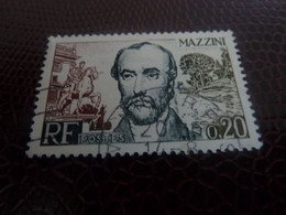 Giuseppe Mazzini (1805-1872) Homme D'état - 20c. - Olive, Bleu-noir Et Brun Carminé - Oblitéré - Année 1963 - - Used Stamps