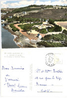 EN AVION AU DESSUS DE JUGON LE CAMPING AU BORD DE L'ETANG VUE AERIENNE LAPIE FLAMME POSTALE 1962 - Jugon-les-Lacs