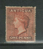 Antigua 1863 ☀ One Penny Mi 2b 220 Eur ☀ Mint Hinged - 1858-1960 Crown Colony
