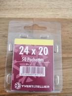 REDUCTION DE -50% : Blister De 50 Pochettes - Largeur:24mm - Longueur : 20mm - Simple Soudure - Fond Noir - Postzegelhoes