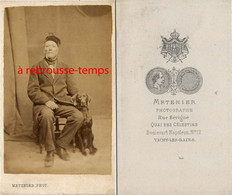 CDV Second Empire Par Metenier à Vichy Les Bains-homme Et Son Chien - Old (before 1900)
