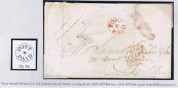 Ireland Offaly 1833 Distinctive Circular POST/*/PAID Of Tullamore On Cover To Dublin, TULLAMORE/49 Mileage Mark - Prefilatelia