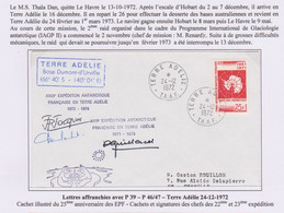 TAAF - Terre Adelie - Traité P39 -  24-12-72 - 25ème Anniversaire - Signatures - Brieven En Documenten