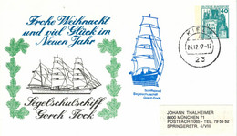 Ganzsache - Burg Eltz - Kiel 1977 - Schiffspost Segelschulschiff Gorch Fock - Segelschiff Glattdecker - Privé Postkaarten - Gebruikt