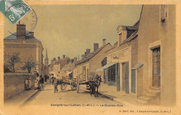 Savigné-sur-Lathan        37        La Grande Rue . Attelages    Colorisée Et Toilée         (voir Scan) - Sonstige & Ohne Zuordnung