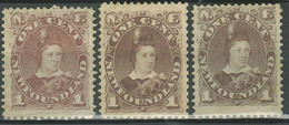 Canada - Newfoundland 1880 /1896 1c.☀ Brown And Red Brown ☀ Unused MH - Unused Stamps