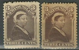 Canada - Newfoundland 1887 - 3c. In Shades ☀ Queen Victoria ☀ Unused MH/MNG - Unused Stamps