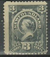 Canada - Newfoundland 1890 - 3c. Grey ☀ Queen Victoria ☀ Unused MH - Unused Stamps