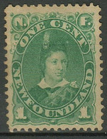 Canada - Newfoundland 1887 /1896 1c.☀ Green Sg 50a ☀ Unused MH - Unused Stamps