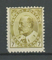 Canada 1903 ☀ 7 Cent Sc#92 - $220 ☀ MNG - Nuevos
