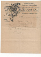 ( Cas)  Facture 1904 ROQUES  ASTON Par Cabannes Ariege Charpente Et Menuiserie Rare Et Unique Sur Delcampe - 1900 – 1949