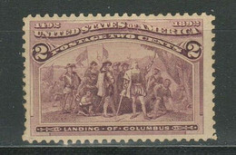United States 1893 2 Cent ☀ Landing Of Columbus 1492-1892 ☀ MNH** - Ongebruikt