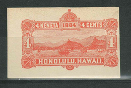 United States - Hawaii 1884 ☀ 4c Honolulu Harbor ☀ Cutted From Envelope - Hawaï