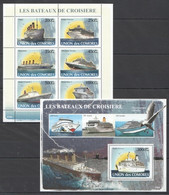 UC113 2008 UNION DES COMORES SHIPS & BOATS LES BATEAUX DE CROISIERE 1KB+1BL MNH - Boten