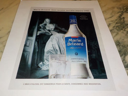 ANCIENNE PUBLICITE RECETTE SECRETE  MARIE BRIZARD 1991 - Alcools