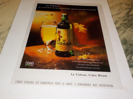 ANCIENNE PUBLICITE LA CIDRAIE 1993 - Alcools